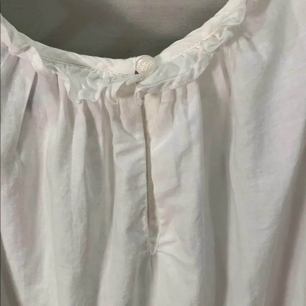 Ralph Lauren White Blouse with Flutter Cap Sleeves